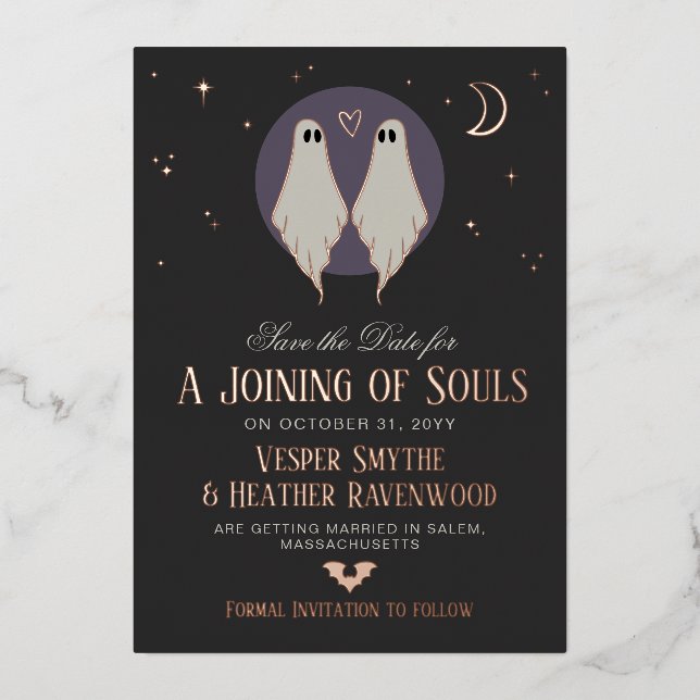 Joining of Souls Ghosts Lesbian Save the Date (Front)