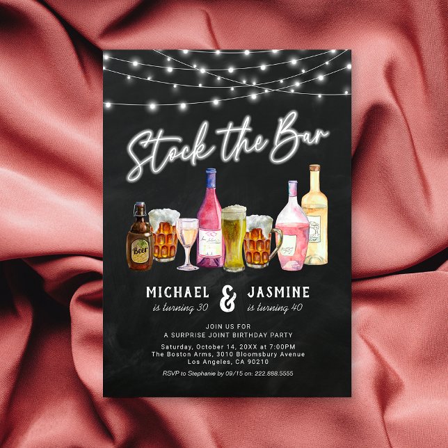 Joint Adult Birthday Party Invitation (Creator Uploaded)