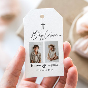 Joint Baptism 2 Photo Gift Tags