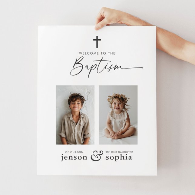 Joint Baptism 2 Photo Welcome Sign (Creator Uploaded)