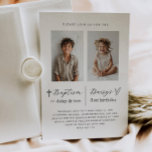 Joint Baptism and 1st Birthday 2 Photo Invitation<br><div class="desc">Celebrate your childrens' joint Baptism and Birthday with this invitation template, featuring 2 of your own photos with a beautiful font duo underneath. To customise this design, I would recommend clicking 'Personalise' on the listing and then clicking 'Edit using design tool' to have the best experience of ensuring that you...</div>