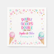 Joint Birthday Ice Cream Double Scoops Paper