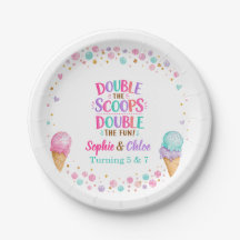 Joint Birthday Ice Cream Double Scoops Paper