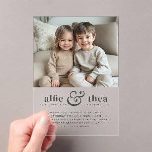 Joint Birthday Invitation Portrait