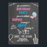 Joint Birthday Party Boy & Girl Chalkboard Cute Invitation<br><div class="desc">Joint Birthday Party Boy & Girl Chalkboard Cute</div>