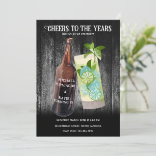 Joint Birthday Party Cheers to the Years Invitation