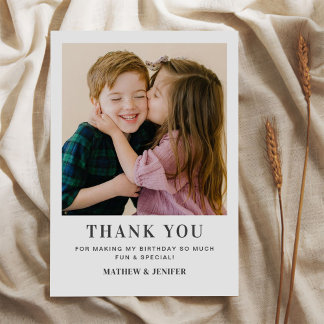 Joint Birthday Photo Thank You Card