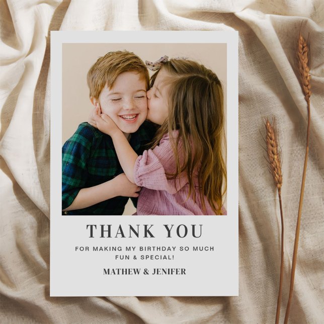 Joint Birthday Photo Thank You Card (Creator Uploaded)