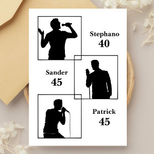 Joint Birthday Triple the Fun Minimalist White Invitation