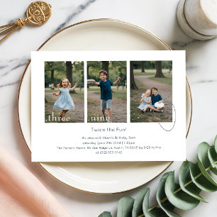 Joint Dual Sibling Any Age Double Birthday Party Invitation