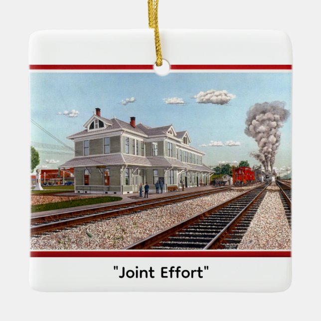 "Joint Effort" by Tom Rock Ceramic Ornament (Front)