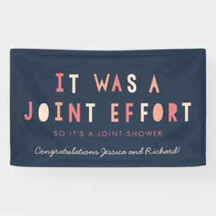 Joint Effort Couple's Baby Shower Banner // Navy