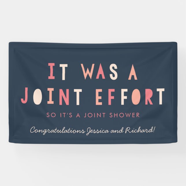 Joint Effort Couple's Baby Shower Banner // Navy (Horizontal)