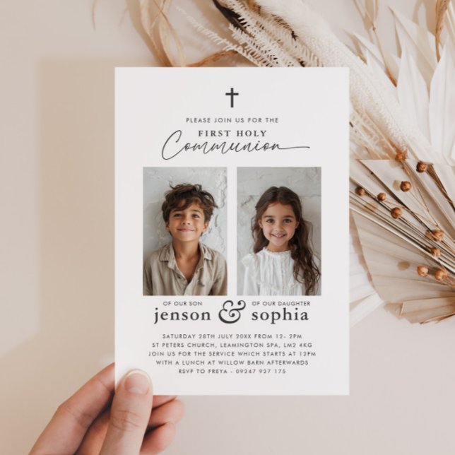 Joint First Holy Communion 2 Photo Invitation (Creator Uploaded)