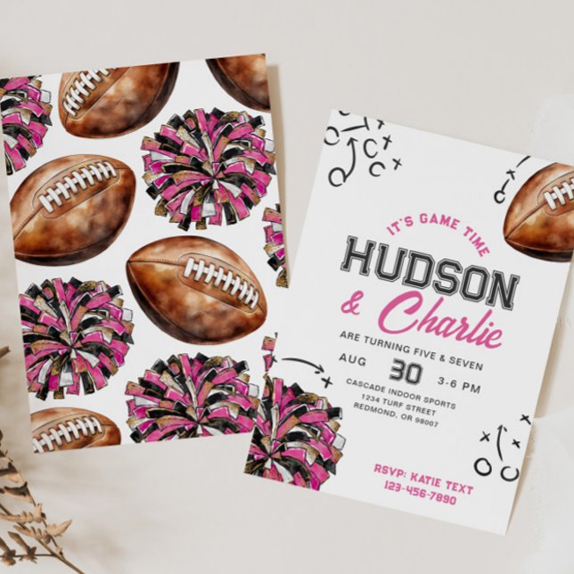 Joint Football Cheer Birthday Invitations (Creator Uploaded)