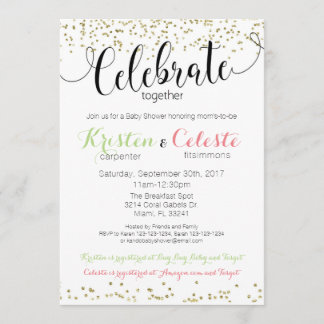 Joint Friends Combined Baby Shower Invitation