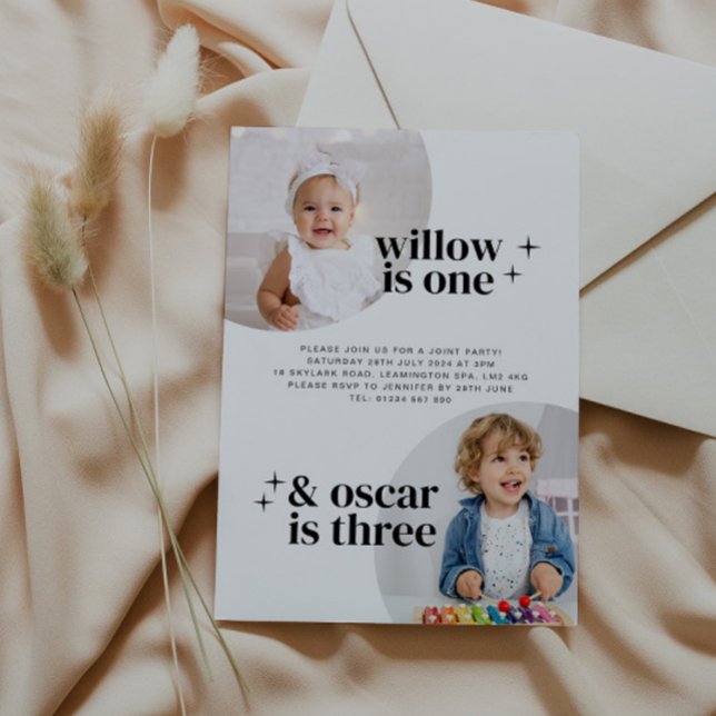 Joint Girl Boy Birthday Invitation with Arches (Creator Uploaded)