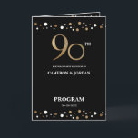 Joint Gold and Black Confetti 90th birthday  Programme<br><div class="desc">Personalise this gold and black confetti 90th birthday party program design. Celebrate and include the party itinerary for your guests and also have a photo and a special message from the birthday celebrants. The special message is a great opportunity to thank guests and start the nintieth party on right.</div>