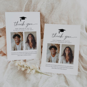 Joint Graduation 2 Photo Thank You Card