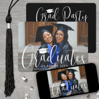 Joint Graduation Modern Script and Photo Black