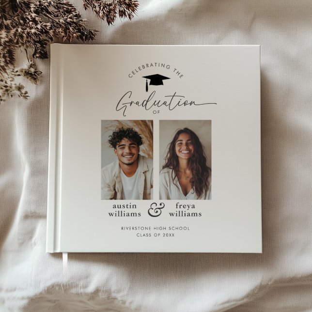 Joint Graduation Party 2 Photo Guest Book (Zazzle Joint Graduation Party 2 Photo Guest Book)
