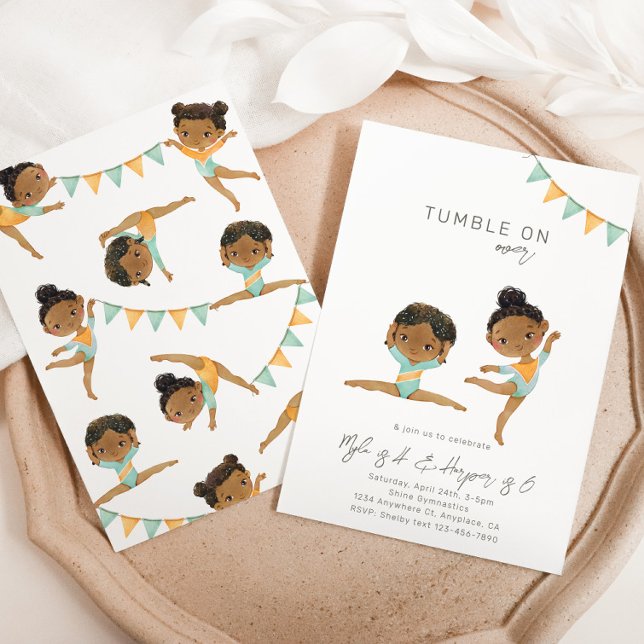 Joint Gymnastics Birthday Invitation | Sisters (Creator Uploaded)