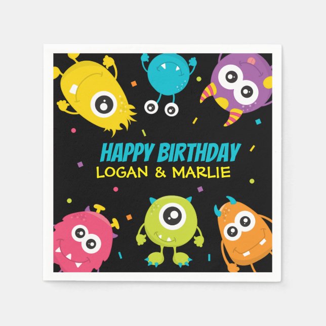 Joint Monster Birthday Party Napkin (Front)