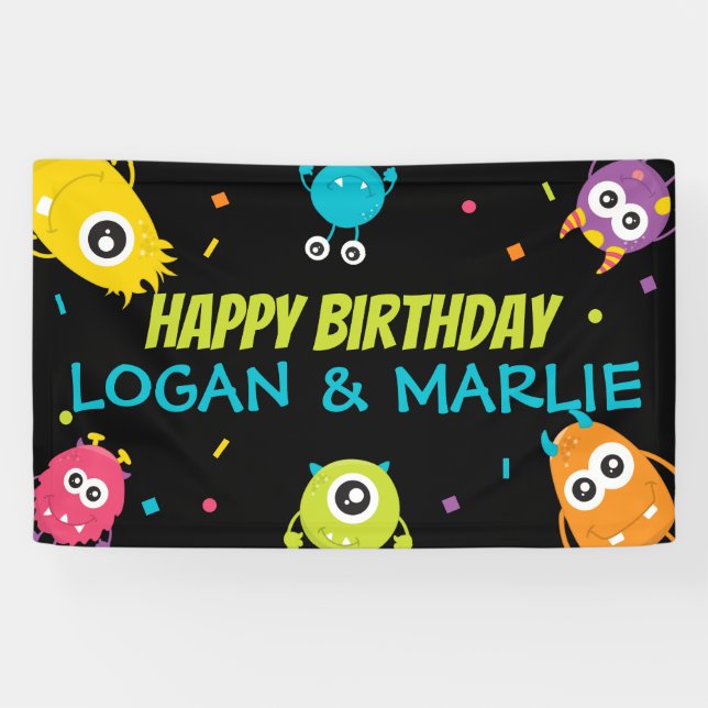 Joint Monster Birthday Party Sign (Horizontal)