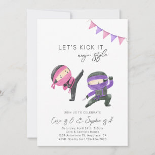 Joint Ninja Birthday Invitation   Girl Ninja