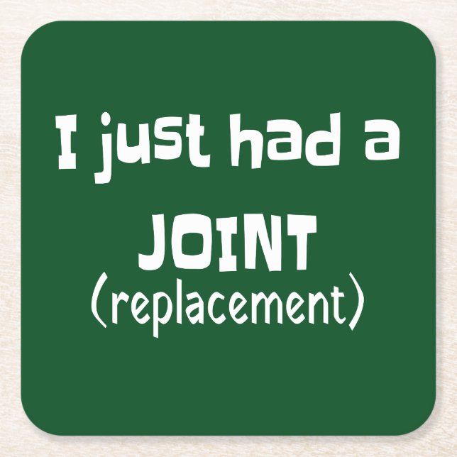 Joint Replacement Humour Funny Novelty Square Paper Coaster (Front)