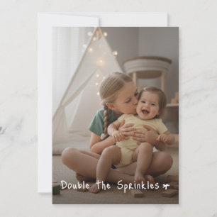 Joint Sibling Photo Double Birthday Party Invitation