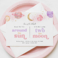 Joint Space 1st & 2nd Birthday Invitation