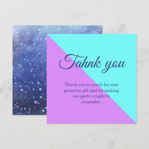 Joint twin space birthday party Boy Girl Thank You Card