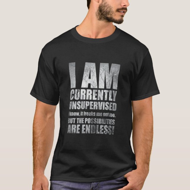 Joke I Am Currently Unsupervised I Know It Freaks  T-Shirt (Front)