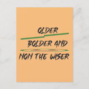 Joke message about age graphics and words postcard