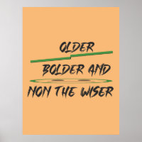 Joke message about age graphics and words