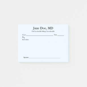 Joke prescription - 4" x 3" Post It notes Blue