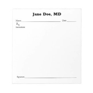 Joke prescription pad - 5.5" x 6" Notepad