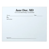 Joke prescription pad - 8.5" x 11" Notepad Blue