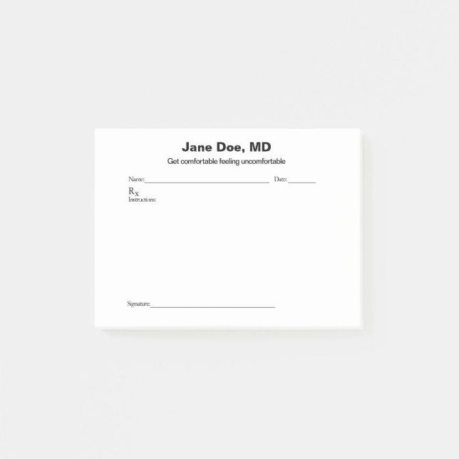 Joke prescription pad post-it notes (Front)