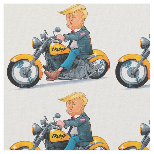 Joke President Donald Trump biker - memes Fabric (Close Up)