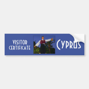 Joke visitor's certificate for Cyprus tourist Bumper Sticker