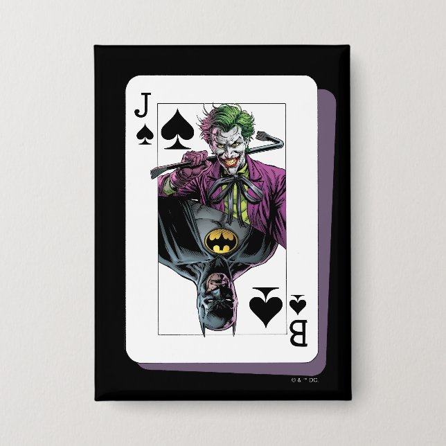 Joker and Batman Spade Playing Card Illustration (Front)