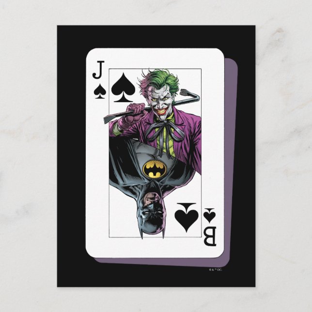 Joker and Batman Spade Playing Card Illustration (Front)