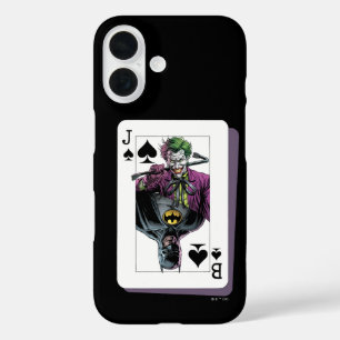 Joker and Batman Spade Playing Card Illustration iPhone 16 Case