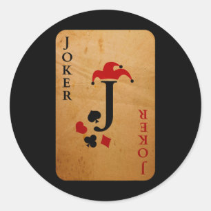 Joker Card Costume Halloween Deck Of Cards  Classic Round Sticker