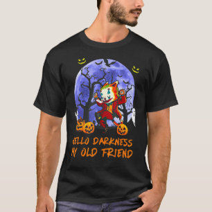 Joker Cat Face Hello Darkness My Old Friend Hallow T-Shirt
