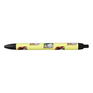 Joker colourful hats pattern yellow black ink pen
