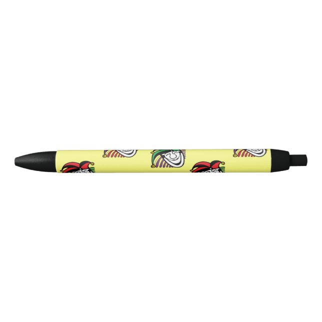 Joker colourful hats pattern yellow black ink pen (Front)