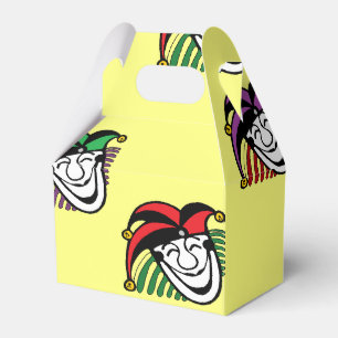 Joker colourful hats pattern yellow favour box